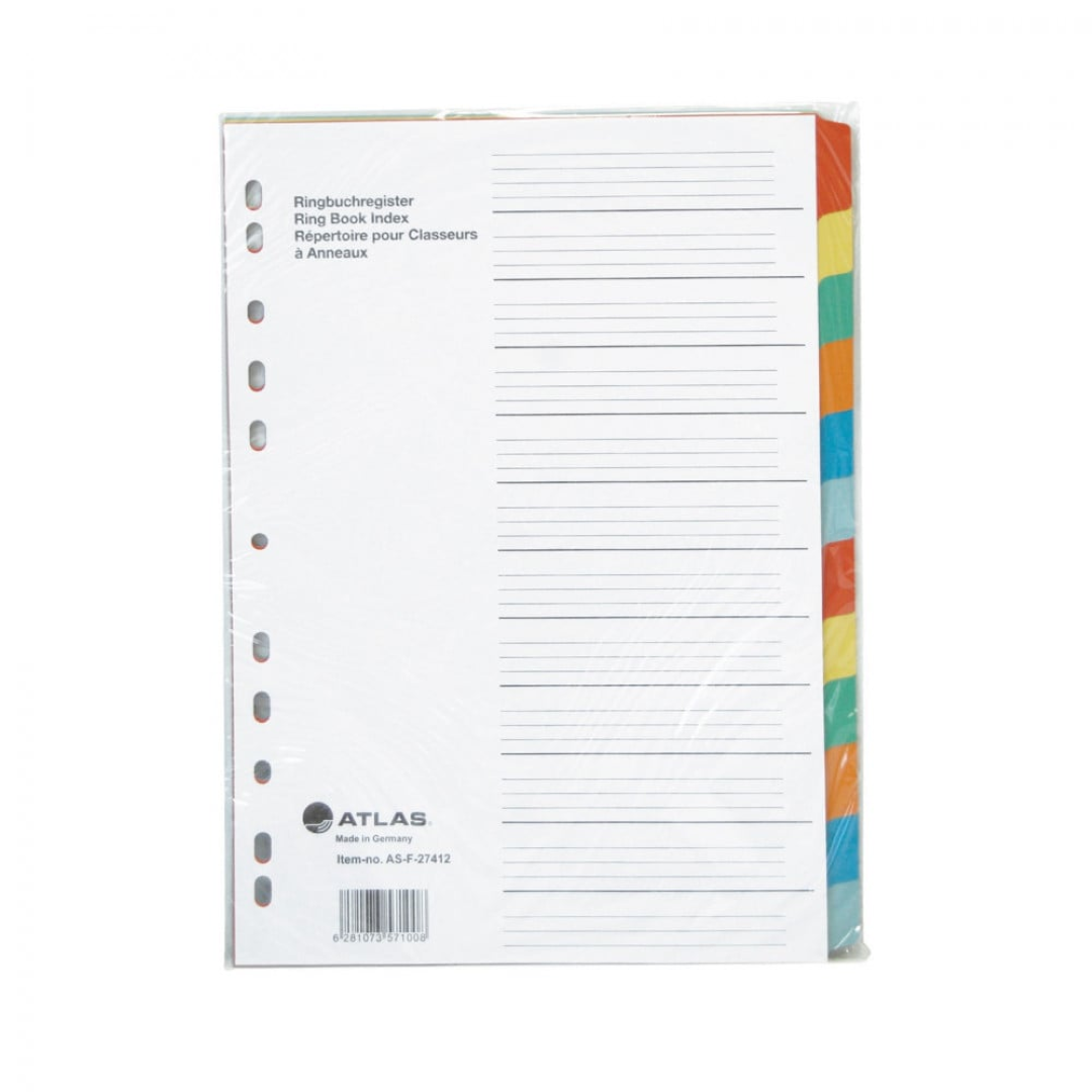 Atlas Manila Divider A4 12part Bx=20 AS-F27412